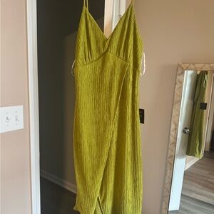 Lulu's Chartreuse Midi Dress